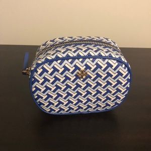 Tory Burch Blue T Zag Cosmetic Bag